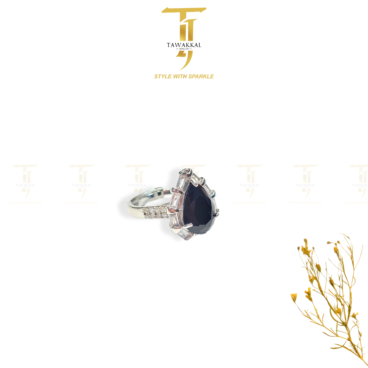 Drop Shape Real Zircon Rings (Adjustable)