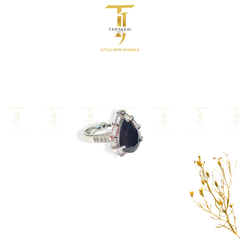 Drop Shape Real Zircon Rings (Adjustable)