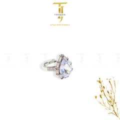 Drop Shape Real Zircon Rings (Adjustable)