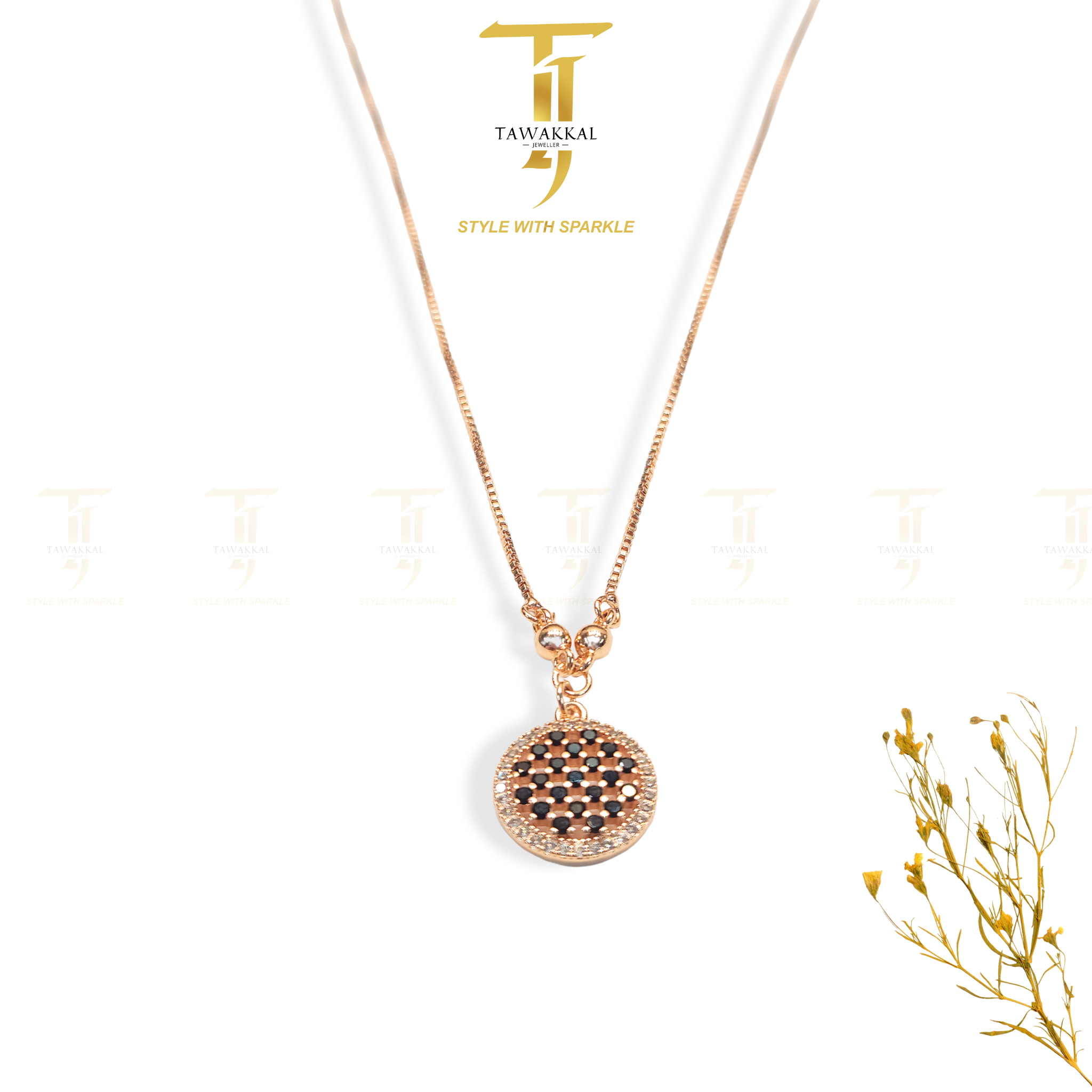 Black Round Pendant Chains - Tawakkal Jewellers