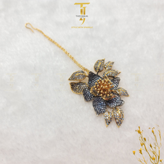Designer’s Floral Gold-Plated Bridal Set