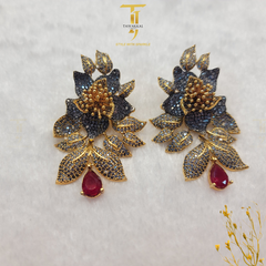 Designer’s Floral Gold-Plated Bridal Set