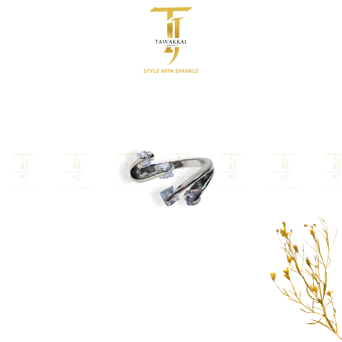 Square Shape Crystal Rings