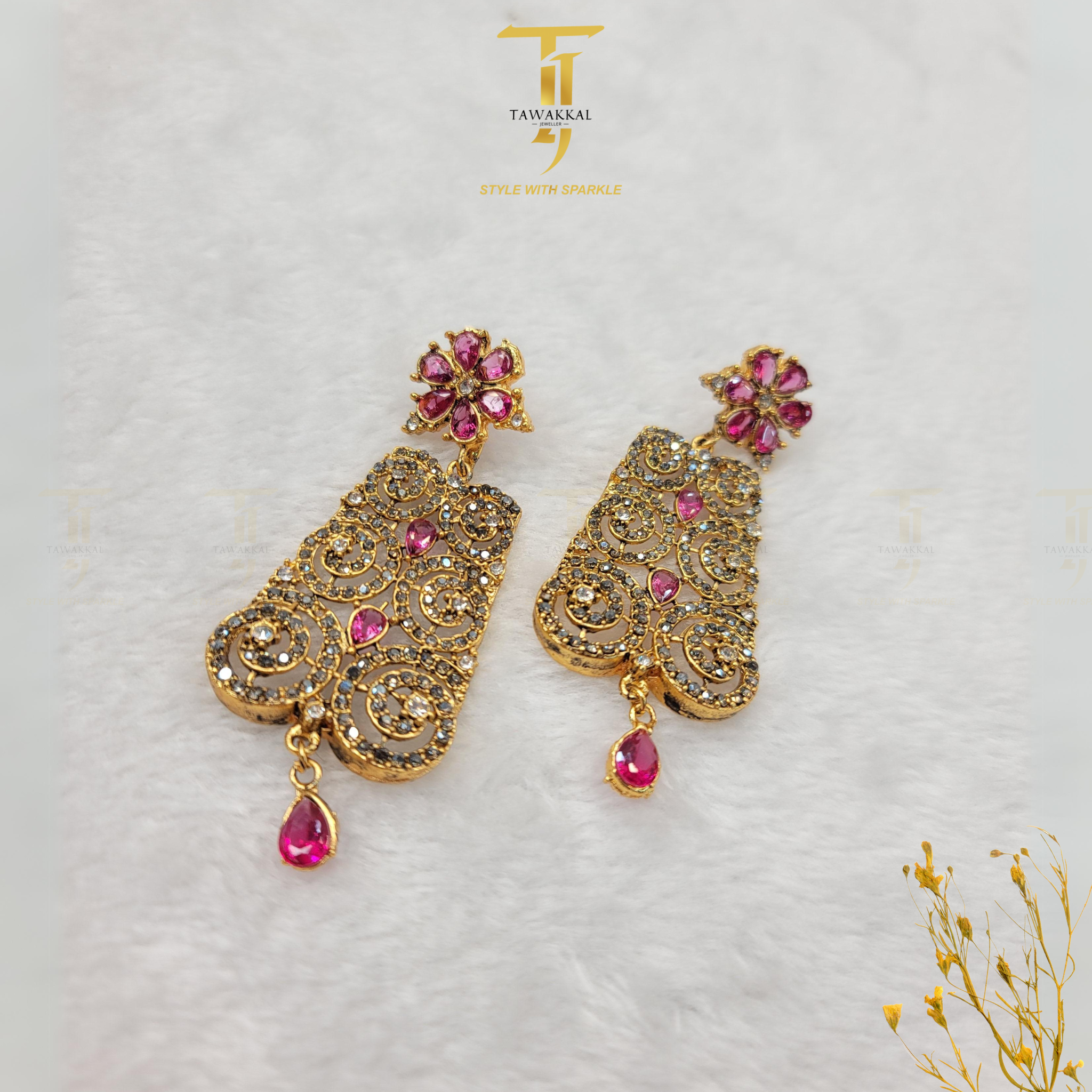 Divine Dazzle Fuchsia Bridal Set(Rose Pink)