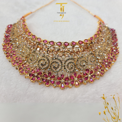 Divine Dazzle Fuchsia Bridal Set(Rose Pink)