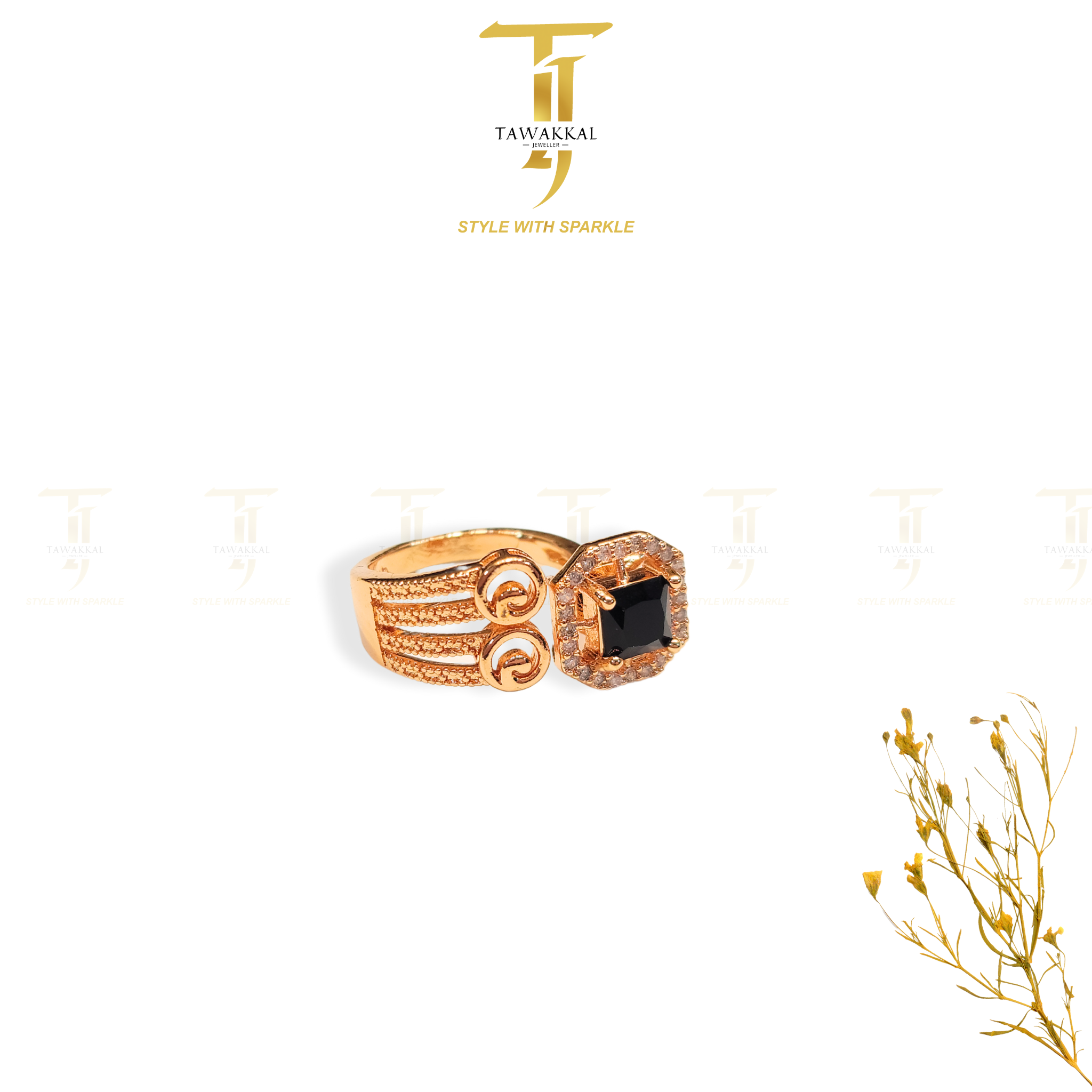 Square Zirconia Italian Rings (Adjustable)